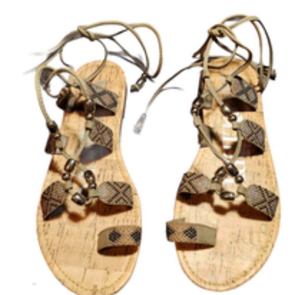 Sam & Libby BETHANY Beaded & Studded Lace Up Gladiator Sandals